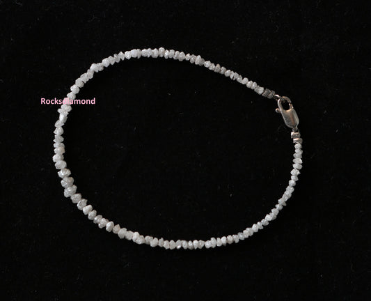 Natural Raw Rough Diamond Beads | One-of-a-Kind Art Deco Retro Necklace | Unique Vintage Crystal Jewelry & Handmade Craft Supplies for Women