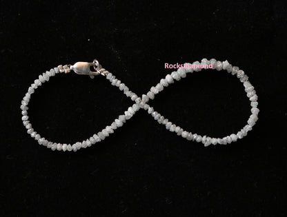 Natural Raw Rough Diamond Beads | One-of-a-Kind Art Deco Retro Necklace | Unique Vintage Crystal Jewelry & Handmade Craft Supplies for Women