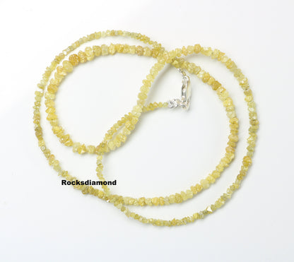 Natural Raw Rough Yellow Diamond Beads | One-of-a-Kind Art Deco Retro Necklace | Unique Vintage Crystal Jewelry Craft Supplies for Women