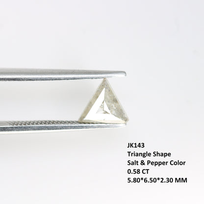 0.58 CTSalt and Pepper Triangle Cut Diamond, Natural Loose White Diamonds, For bracelet & pendant necklace, Victorian jewelry women gift