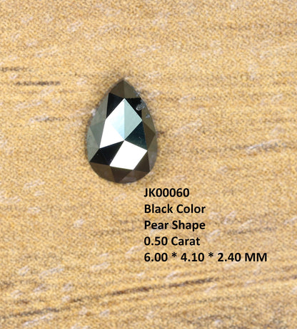 0.50 CT Black Pear Cut Real Loose Polished Diamond For Engagement/Wedding Ring ll GIft For Wife ll Gift For Girlfriend ll Gift For Daughter