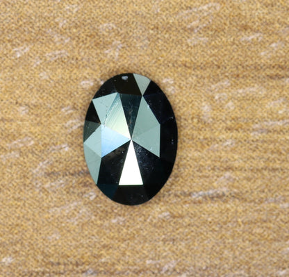 7mm 0.66 CT Natural Loose Black Oval Cut Diamond - Unique Antique Style Gift for Him & Distinctive Diamond Jewelry