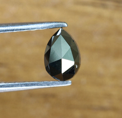 0.62 CT 6 MM Black Pear Shaped Diamond For Engagement RingFor Gold Ring Diamonds