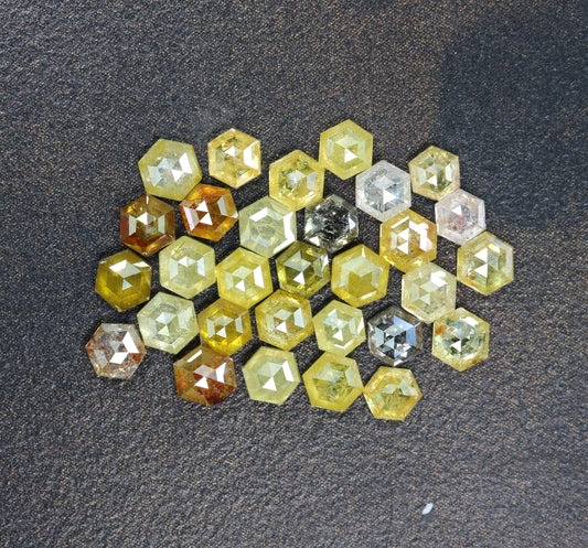 3-3.50 MM Unique Yellow Loose Salt and Pepper Hexagon Cut for Handmade Necklace Pendant | For Engagement Ring gift | Women custom jewelry
