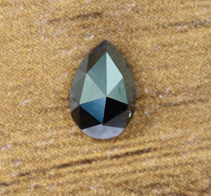 0.62 CT 6 MM Black Pear Shaped Diamond For Engagement RingFor Gold Ring Diamonds