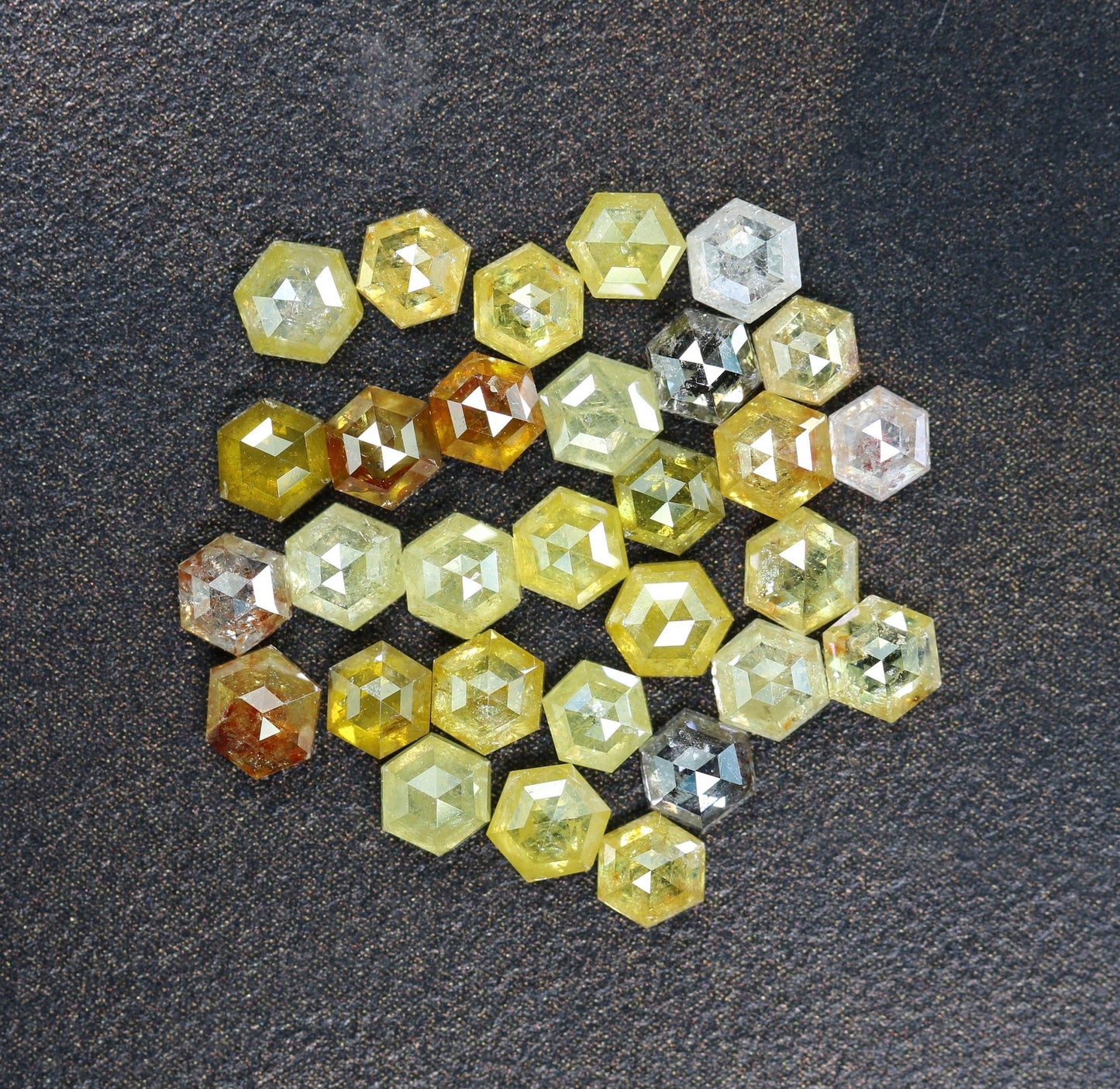 3-3.50 MM Unique Yellow Loose Salt and Pepper Hexagon Cut for Handmade Necklace Pendant | For Engagement Ring gift | Women custom jewelry