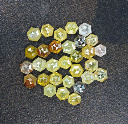 3-3.50 MM Unique Yellow Loose Salt and Pepper Hexagon Cut for Handmade Necklace Pendant | For Engagement Ring gift | Women custom jewelry