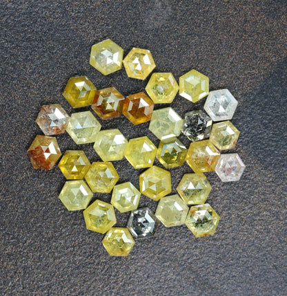 3-3.50 MM Unique Yellow Loose Salt and Pepper Hexagon Cut for Handmade Necklace Pendant | For Engagement Ring gift | Women custom jewelry