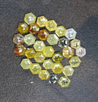 3-3.50 MM Unique Yellow Loose Salt and Pepper Hexagon Cut for Handmade Necklace Pendant | For Engagement Ring gift | Women custom jewelry