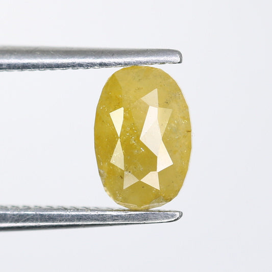 Rose Cut Yellow Oval Fancy Diamond Ring in Gold Setting - Unique Fancy Diamond Jewelry for Distinctive Style and Special Occasions