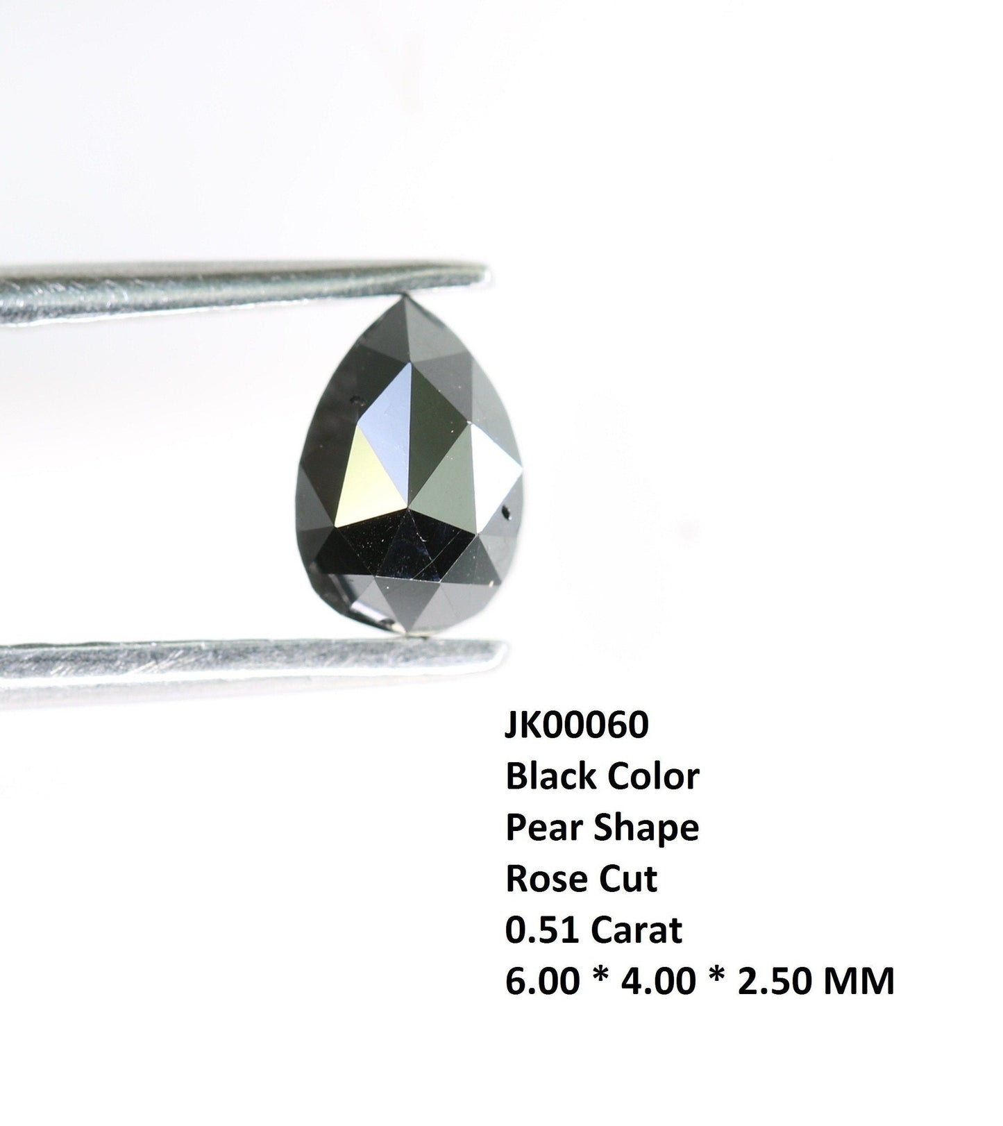 0.51 CT Black Pear Diamond For Engagement RingFor Gold Ring Diamonds