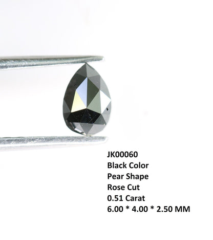 0.51 CT Black Pear Diamond For Engagement RingFor Gold Ring Diamonds