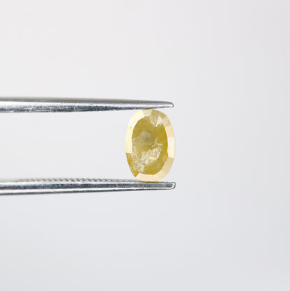 Rose Cut Yellow Oval Fancy Diamond Ring in Gold Setting - Unique Fancy Diamond Jewelry for Distinctive Style and Special Occasions