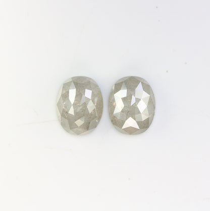 Natural Loose Oval Cut Pair Diamond Salt And Pepper Oval Cut Diamond Natural Diamond Black Grey Oval Rose Cut Diamond Diamonds
