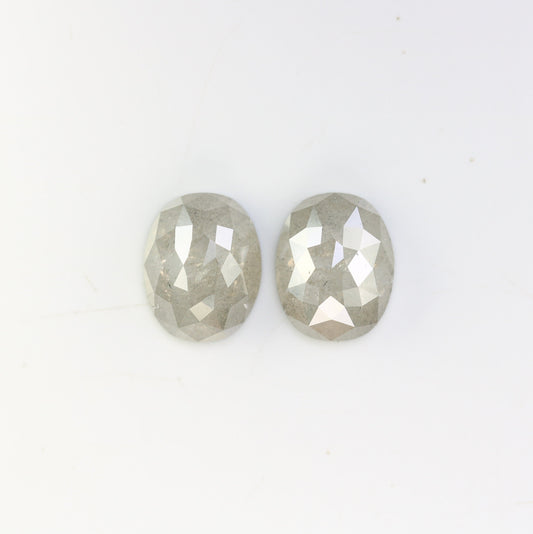 Natural Loose Oval Cut Pair Diamond Salt And Pepper Oval Cut Diamond Natural Diamond Black Grey Oval Rose Cut Diamond Diamonds