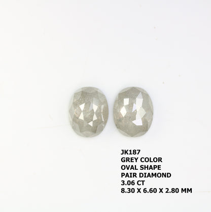 Natural Loose Oval Cut Pair Diamond Salt And Pepper Oval Cut Diamond Natural Diamond Black Grey Oval Rose Cut Diamond Diamonds