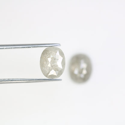 Natural Loose Oval Cut Pair Diamond Salt And Pepper Oval Cut Diamond Natural Diamond Black Grey Oval Rose Cut Diamond Diamonds
