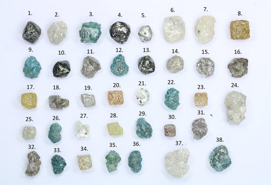 Antique Natural Rough Diamonds | Unique Loose Gemstones in Mixed Shapes | Earth-Mined Diamonds for Custom Jewelry