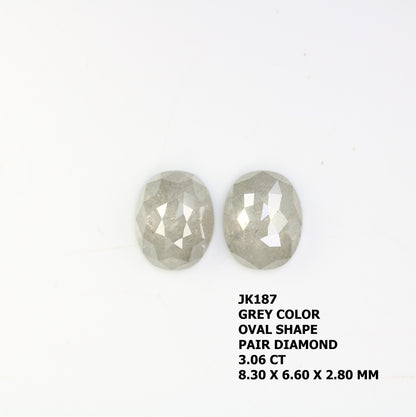 Natural Loose Oval Cut Pair Diamond Salt And Pepper Oval Cut Diamond Natural Diamond Black Grey Oval Rose Cut Diamond Diamonds
