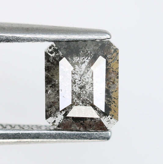 Salt and Pepper Emerald Shape Diamond - Natural Loose Emerald Cut Diamond - Ideal for Emerald Engagement Ring - Custom Jewelry Option
