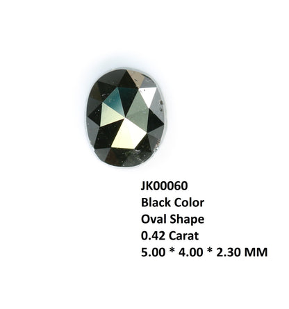 0.42 CT Natural Loose Black Oval Cut Diamond 5 MM - Antique Gemstone at Wholesale Price, Ideal for Jewelry Making & Unique Designs