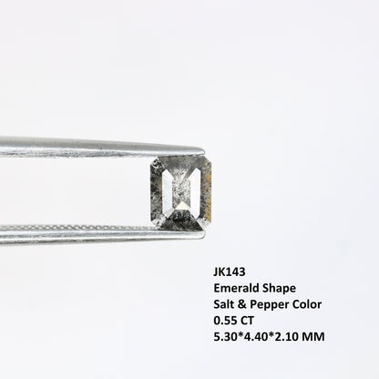 Salt and Pepper Emerald Shape Diamond - Natural Loose Emerald Cut Diamond - Ideal for Emerald Engagement Ring - Custom Jewelry Option