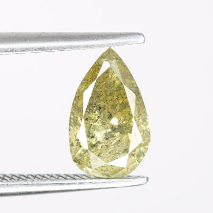 0.95 CT Natural Light Yellow Pear Cut Real Diamond for Engagement Ring | Loose Diamond for Gold Ring | Unique Gemstone Jewelry