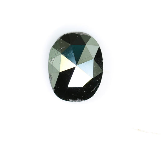 0.54 CT Rose Cut Oval Black Diamond 6 MM - Perfect for Engagement Ring, Anniversary, or Birthday Gift & Gold Ring Jewelry for Her