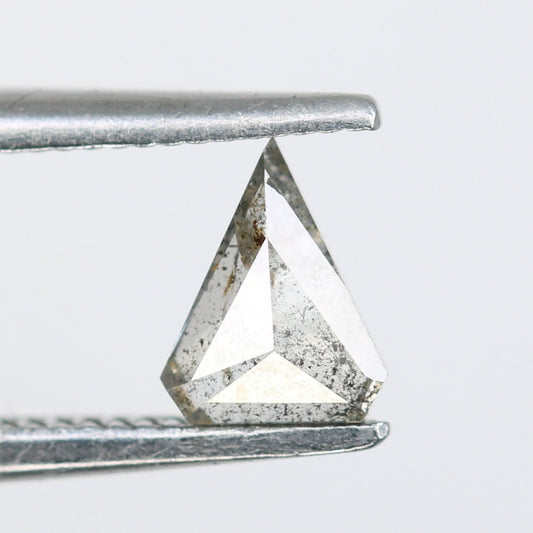 0.33 CT Unique Shield Cut Salt and Pepper Diamond For handmade necklace pendant Black/Grey crystal Diamond for Engagement Gold Ring Gift