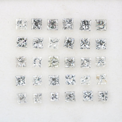 Unique Princess Cut Salt and Pepper Diamonds | Loose Galaxy-Inspired Gemstones for Engagement Rings | Mixed Shape Jewelry Gifts