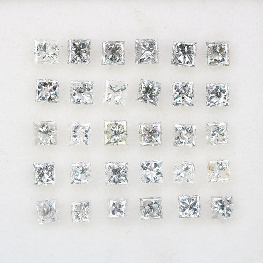Unique Princess Cut Salt and Pepper Diamonds | Loose Galaxy-Inspired Gemstones for Engagement Rings | Mixed Shape Jewelry Gifts