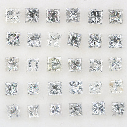 Unique Princess Cut Salt and Pepper Diamonds | Loose Galaxy-Inspired Gemstones for Engagement Rings | Mixed Shape Jewelry Gifts
