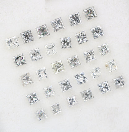 Unique Princess Cut Salt and Pepper Diamonds | Loose Galaxy-Inspired Gemstones for Engagement Rings | Mixed Shape Jewelry Gifts