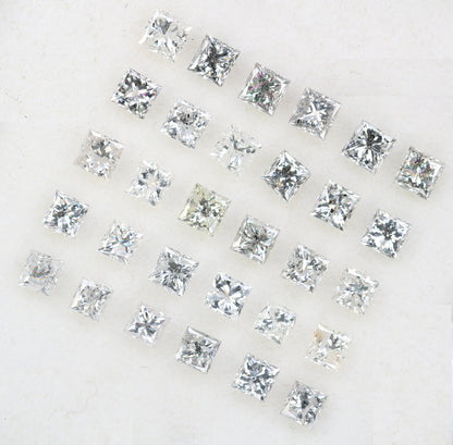 Unique Princess Cut Salt and Pepper Diamonds | Loose Galaxy-Inspired Gemstones for Engagement Rings | Mixed Shape Jewelry Gifts