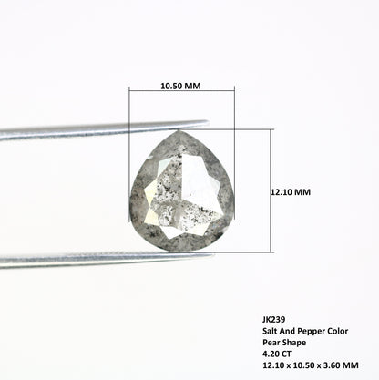 4.20 CT Pear Salt and Pepper Grey Galaxy Diamond | Anniversary Ring Gem | Perfect Gift for Wife, Girlfriend, or Daughter