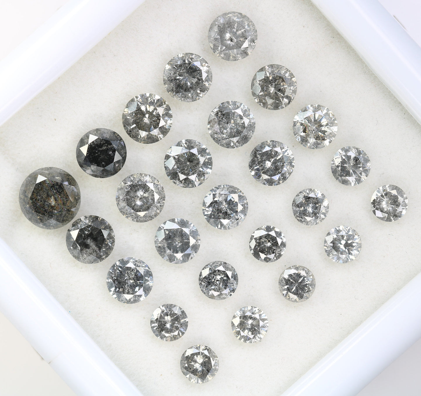 Round Rose Cut Salt and Pepper Diamonds | Antique Loose Gemstones for Jewelry | Unique Fancy Diamonds for Men and Women Gifts