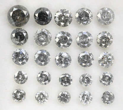 Round Rose Cut Salt and Pepper Diamonds | Antique Loose Gemstones for Jewelry | Unique Fancy Diamonds for Men and Women Gifts