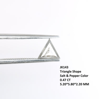 0.47 CT Salt and Pepper Triangle Cut Loose Diamond, Natural Grey Diamonds, For bracelet & pendant necklace, Victorian jewelry women gift