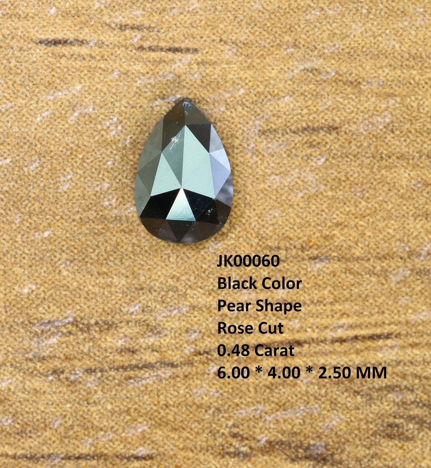 0.48 CT Black Pear Cut Real Diamond For Wedding/Engagement Ring ll Gift For HerFor Gold Ring Diamonds