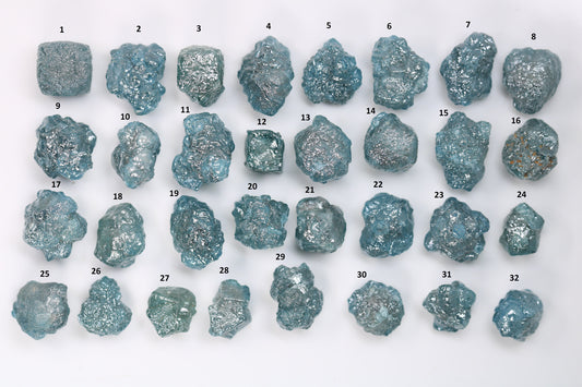 Lot of Raw Natural Blue Diamonds | Earth-Mined Loose Rough Uncut Gemstones | Unique Jewelry Gifts for Men and Women