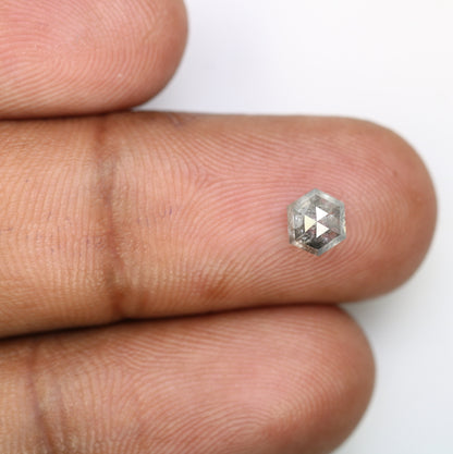 0.90 CT Hexagon Cut Salt and Pepper Diamond - Natural Hexagon Diamond - Salt and Pepper Ring - Gift for Wifey - Gift for mother - jewelry