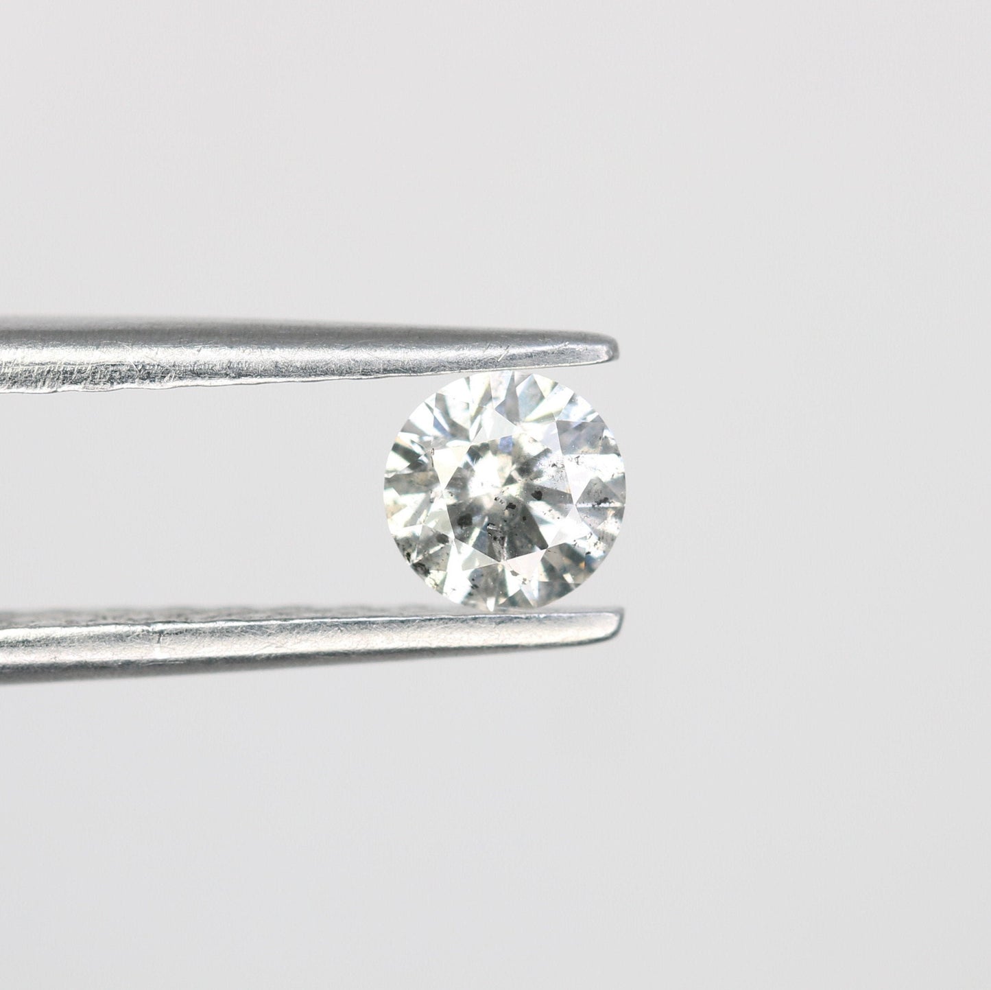 0.32 Carat 4.4mm Loose Round Salt and Pepper Natural Diamond for Wedding Ring Bands | Perfect for Unique Engagement or Custom Jewelry Design