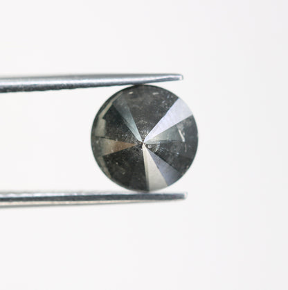 2.30 CT Round Brilliant Black Salt and Pepper Diamond for Unique Engagement Rings | Natural Rustic Diamond for Custom Gold Style Jewelry