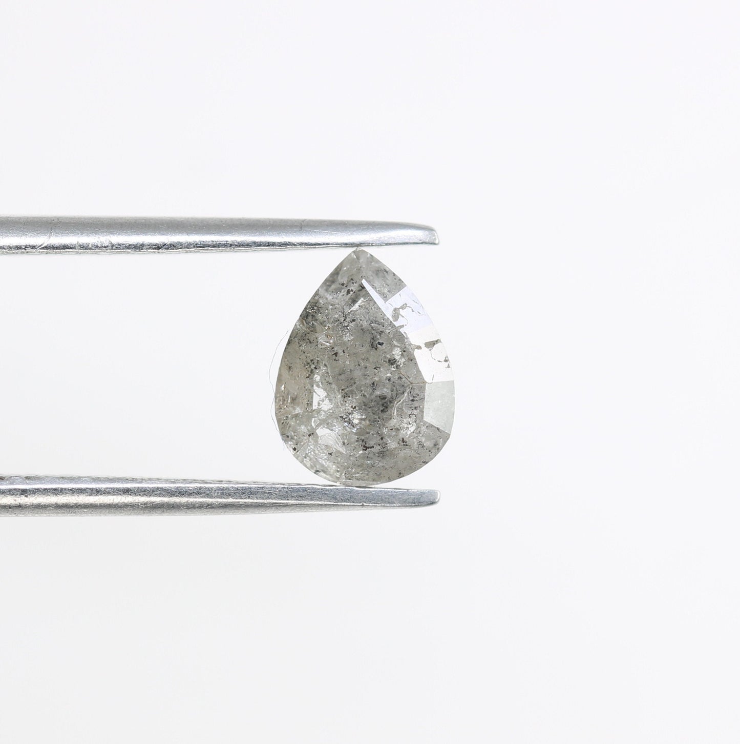 1.10 CT Light Grey Salt and Pepper Pear Cut Diamond For Anniversary GiftFor Gold Ring Diamonds