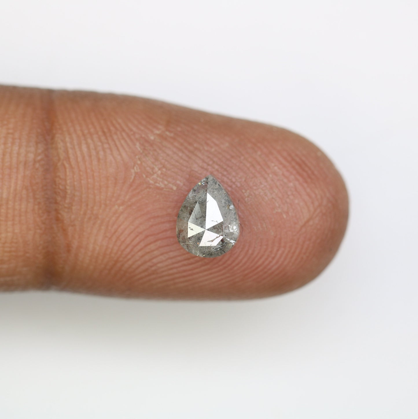 1.10 CT Light Grey Salt and Pepper Pear Cut Diamond For Anniversary GiftFor Gold Ring Diamonds