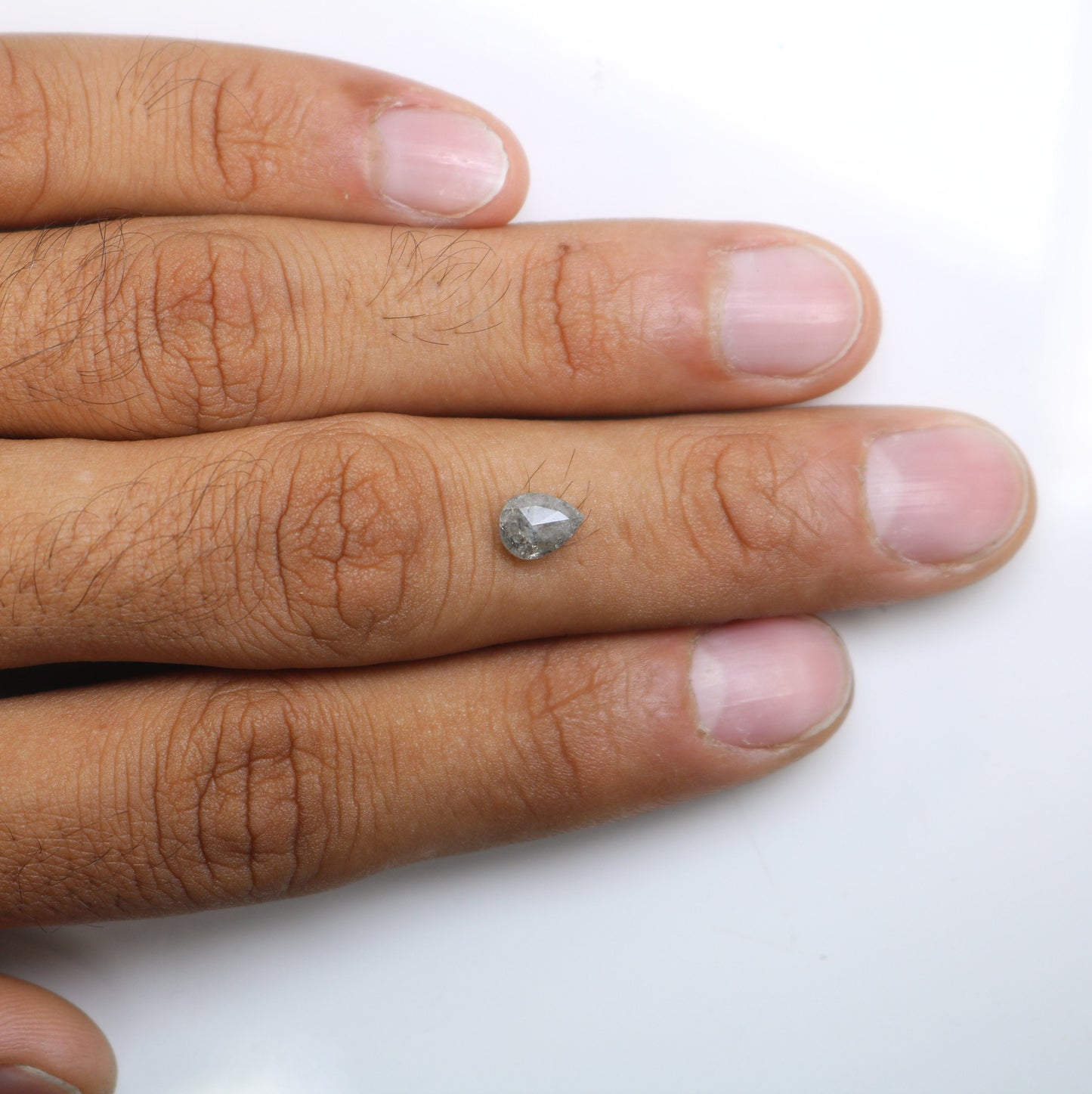 1.10 CT Light Grey Salt and Pepper Pear Cut Diamond For Anniversary GiftFor Gold Ring Diamonds