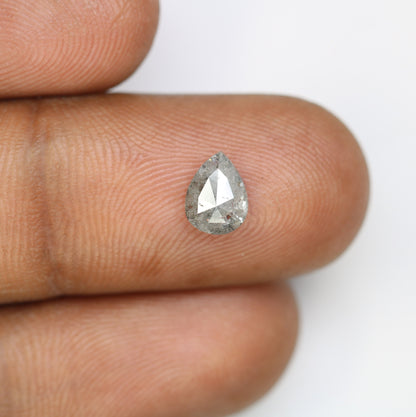 1.10 CT Light Grey Salt and Pepper Pear Cut Diamond For Anniversary GiftFor Gold Ring Diamonds