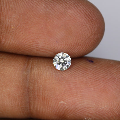 0.32 Carat 4.4mm Loose Round Salt and Pepper Natural Diamond for Wedding Ring Bands | Perfect for Unique Engagement or Custom Jewelry Design