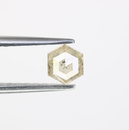 0.59 CT Hexagon Cut Salt and Pepper Diamond - Natural Hexagon Diamond - Salt and Pepper Ring - Gift for Wifey - Gift for mother - jewelry