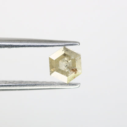 0.59 CT Hexagon Cut Salt and Pepper Diamond - Natural Hexagon Diamond - Salt and Pepper Ring - Gift for Wifey - Gift for mother - jewelry